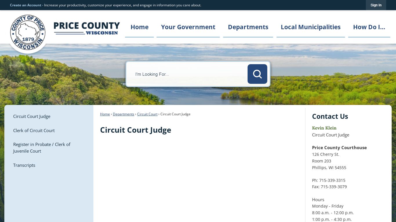 Circuit Court Judge | Price County, WI - Official Website