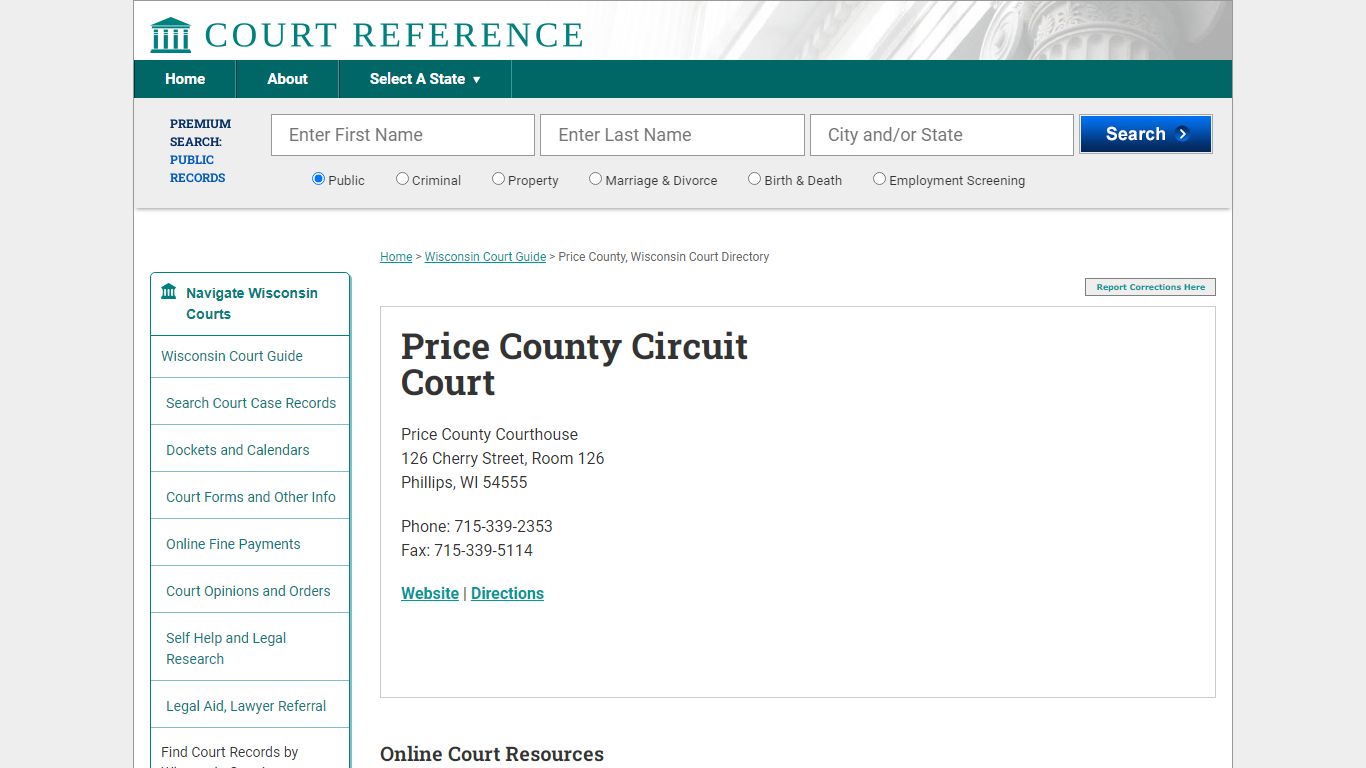 Price County Circuit Court - Courtreference.com